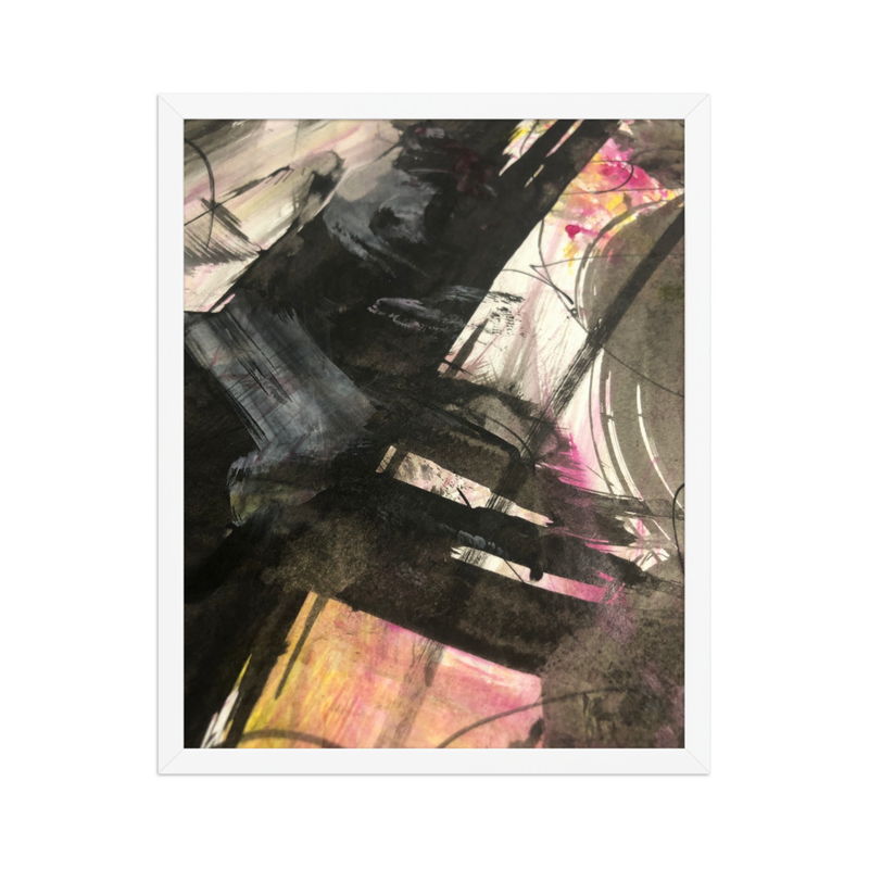 Perceptual Field 0119 – Pink Noise – Framed Print – 16″×20″, White