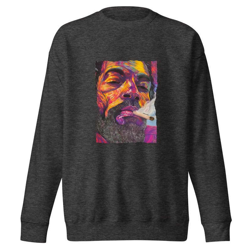 Peace and Love - Unisex Premium Sweatshirt – S, Charcoal Heather