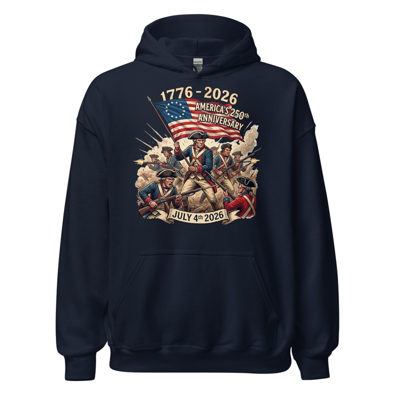 USA 250 | Revolution Unisex Hoodie – XL, Navy