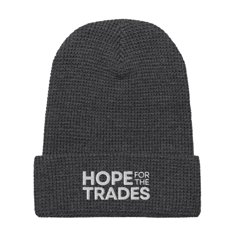 HFTT Waffle Knit Cuffed Beanie | Classic Logo (Colors Available) – One size, Heather Charcoal