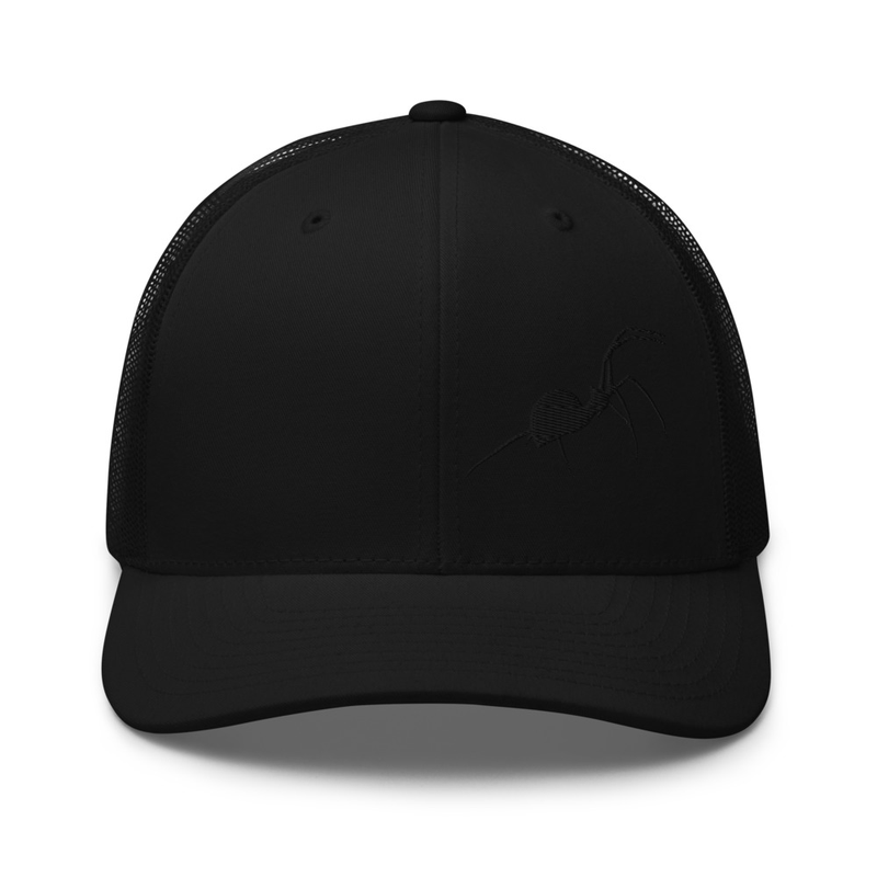 Black Tonal Spider Trucker Cap
