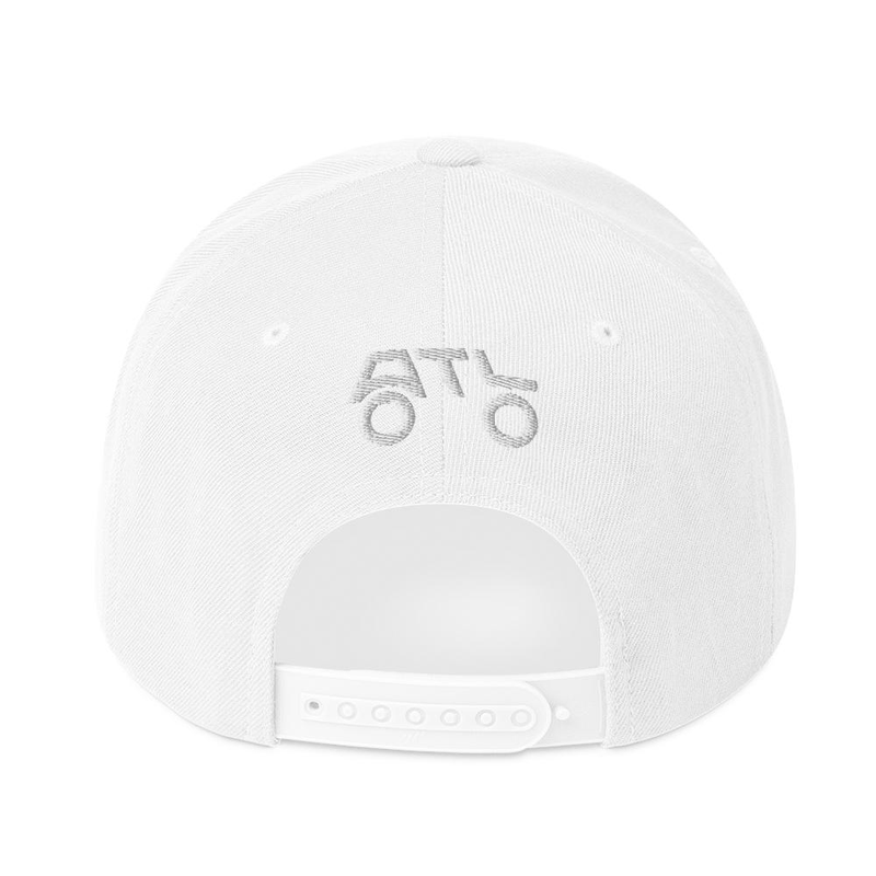 Snapback Hat  (Rear Brand Mark) - WHITE LOGO – One size, White