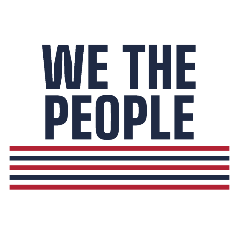 We the People sticker — Size: 4″×4″, Color: White