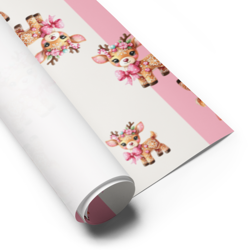 Gingerbread Reindeer Wrapping Paper Sheets
