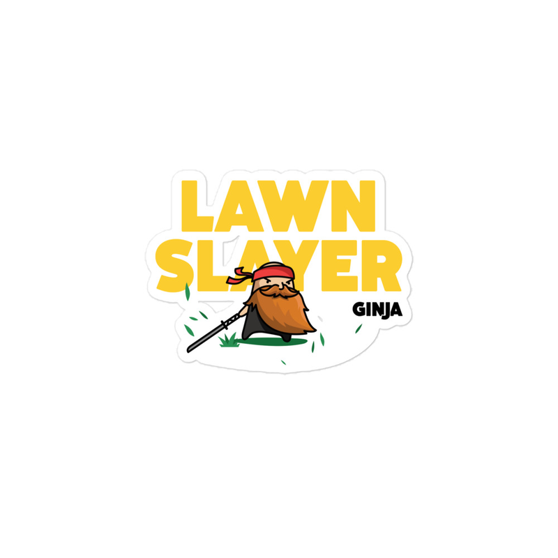 Lawn Slayer Yellow Print Sticker