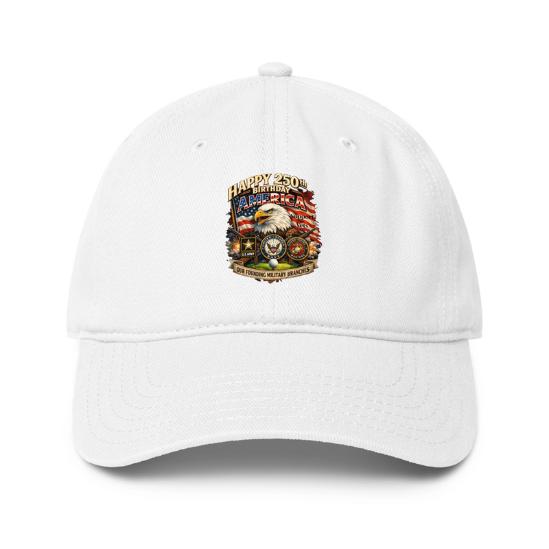 Happy Birthday America Low-profile baseball cap – One size, White