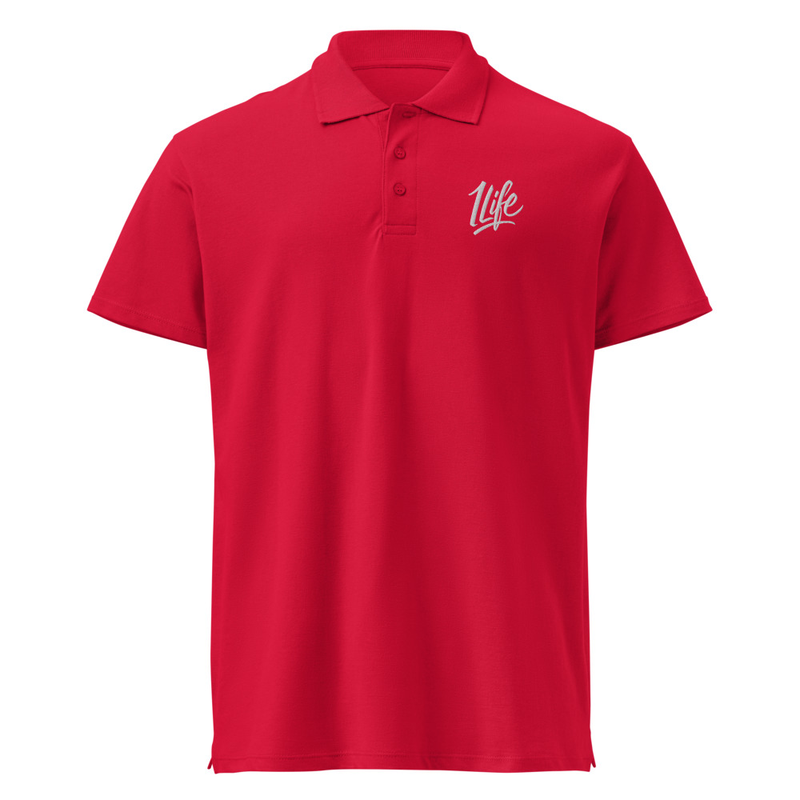 1Life // Premium pique polo shirt – L, Red