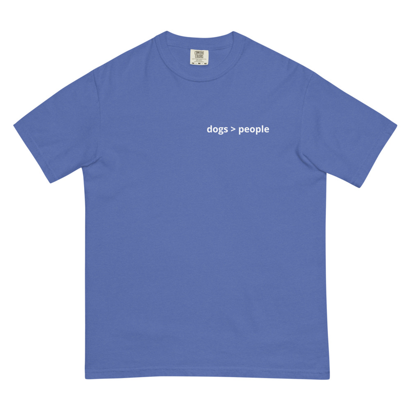 dogs > people Unisex garment-dyed heavyweight t-shirt – XL, Mystic Blue