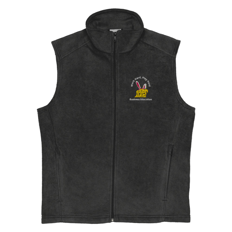 Business Education - Men’s Columbia fleece vest – S, Charcoal Heather