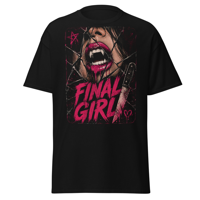 Final Girl Horror Shirt, Slasher Movie Inspired Tee, Pink Goth Halloween Graphic T-Shirt