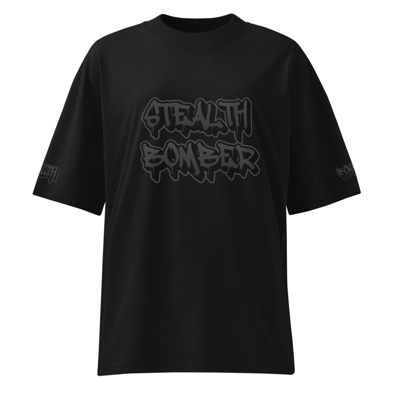TAGGA STEALTH BOMBER Shadow Print Unisex organic oversized high neck t-shirt