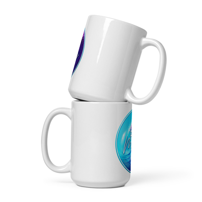 White glossy mug