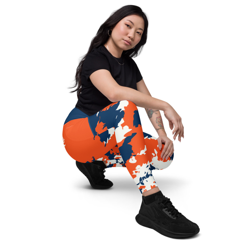 Kicxs Leggings With Pockets - Orange and Blue/Camo