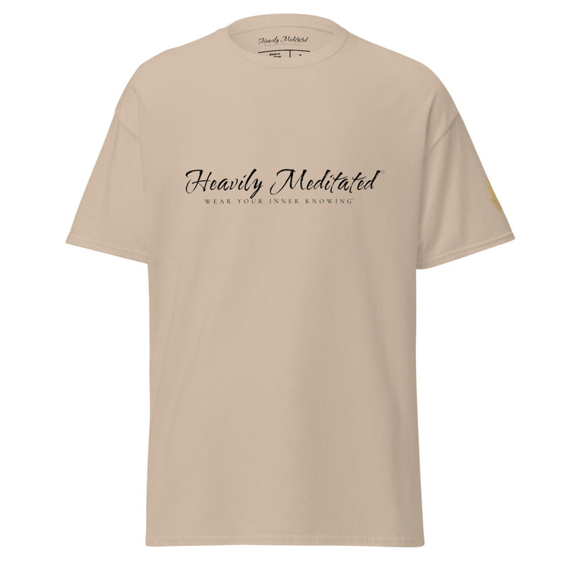 Unisex Soft Tee - Heavily Meditated – S, Sand