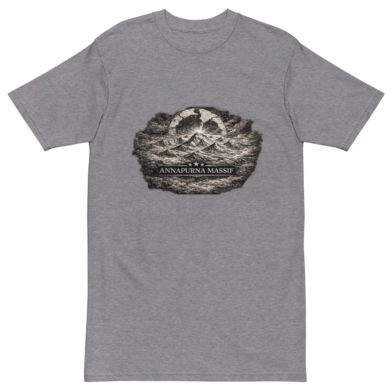 Aham Vadh: Annapurna Silence | Men’s Premium Heavyweight Tee / Carbon Grey / S