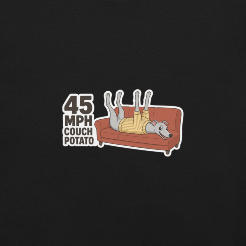 45 MPH Couch Potato Greyhound Tee — Floof