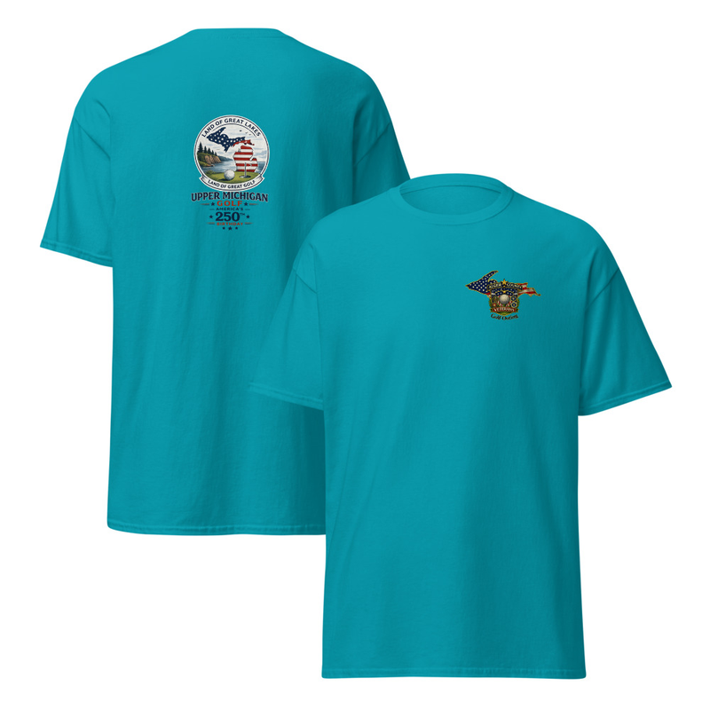 Alger County Veteran's Golf Outing Logo #3 Unisex classic tee – S, Tropical Blue