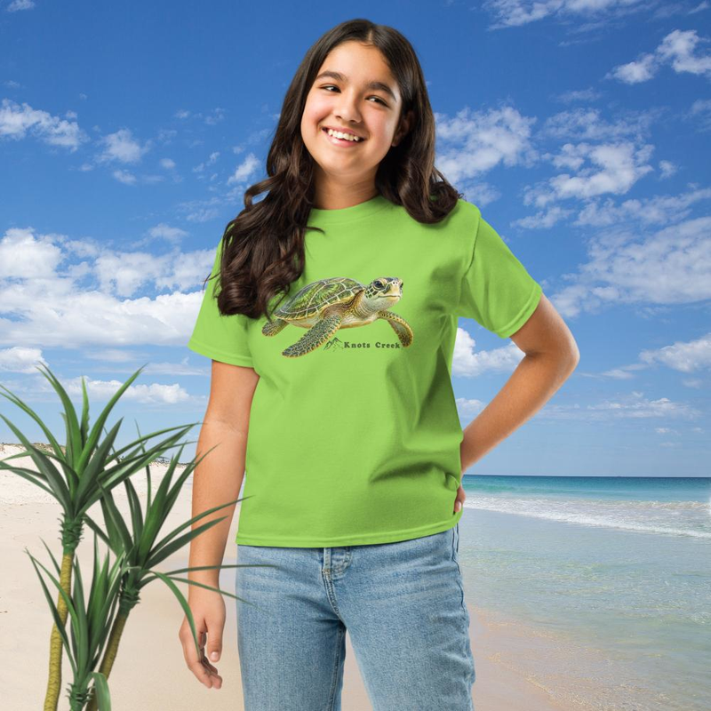 Youth Turtle Tee - Cotton – XL, Lime