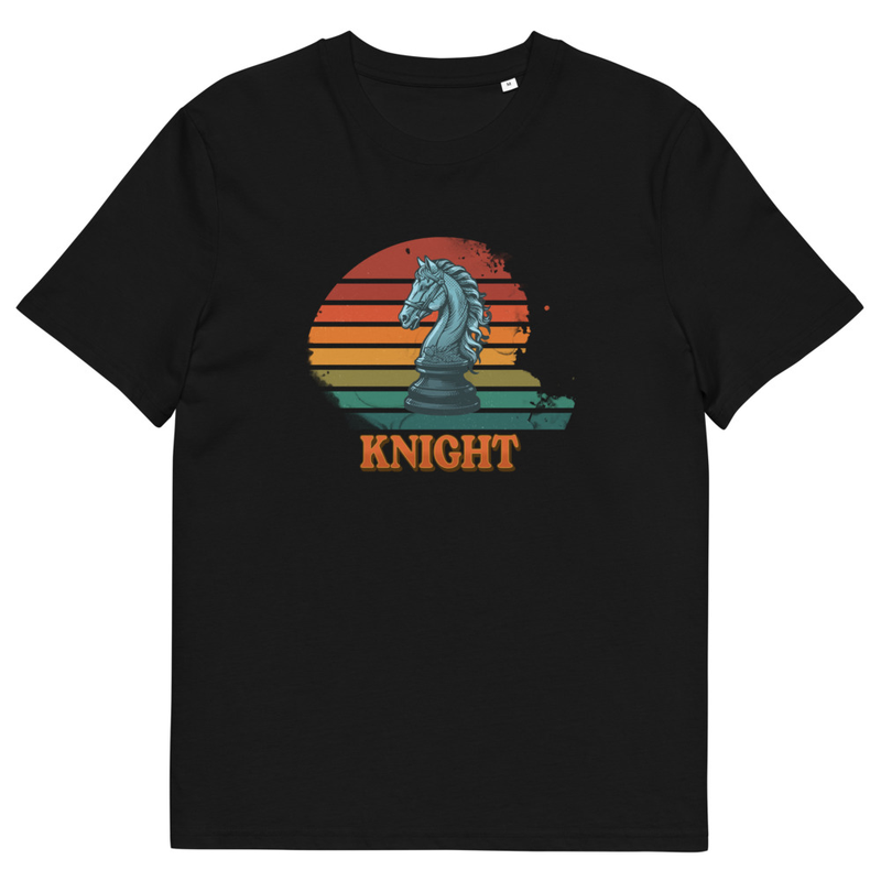 Bio-Baumwoll T-Shirt "Chess Knight" – Strategie im Retro-Look