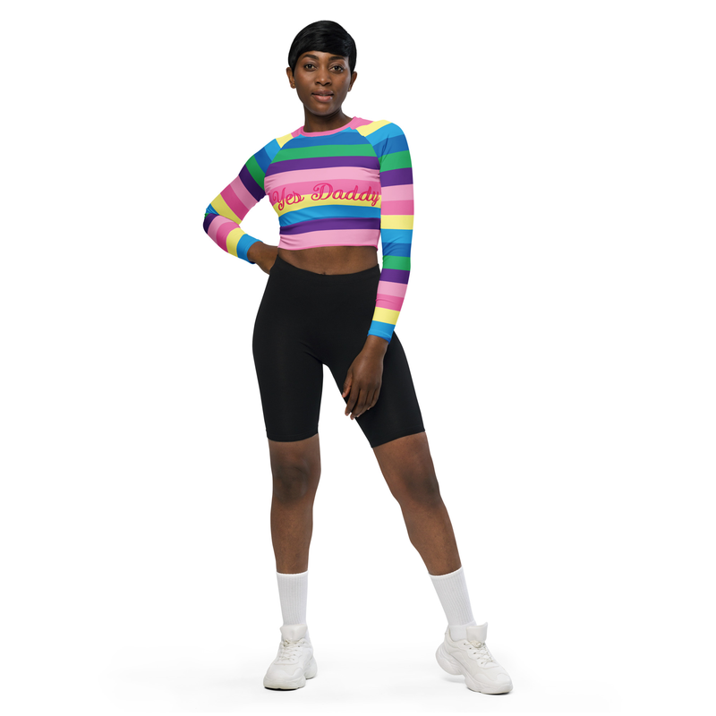 Recycled long-sleeve crop top - Yes Daddy