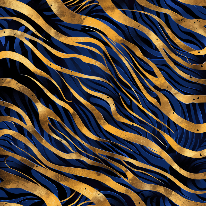 Blue & Gold Tiger Stripes Flip-Flops House or Outdoor Slippers