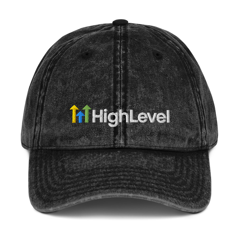 HIghLevel Vintage Cotton Black Cap