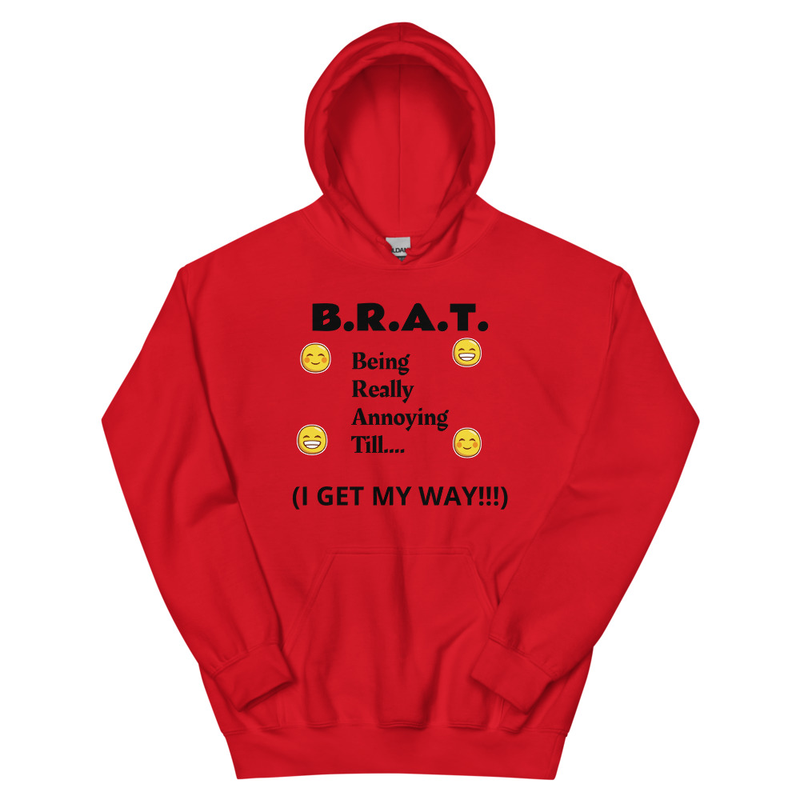 B.R.A.T. Unisex Hoodie – M, Red