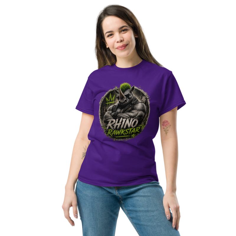 Rhino Rawkstar Emblem Classic Tee — Purple / S
