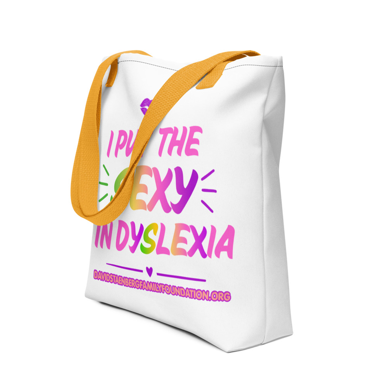 Tote bag | Dyslexia v1 – 15″×15″, Yellow