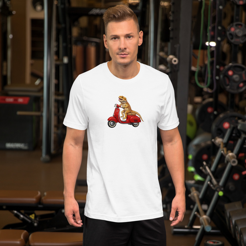 Bearded Dragon Reptile on Vespa Unisex T-Shirt