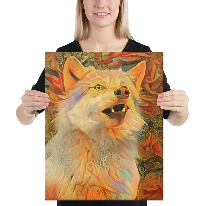 Colorful Wolf - Print on Canva in 16 by 20" or 24 by 36"