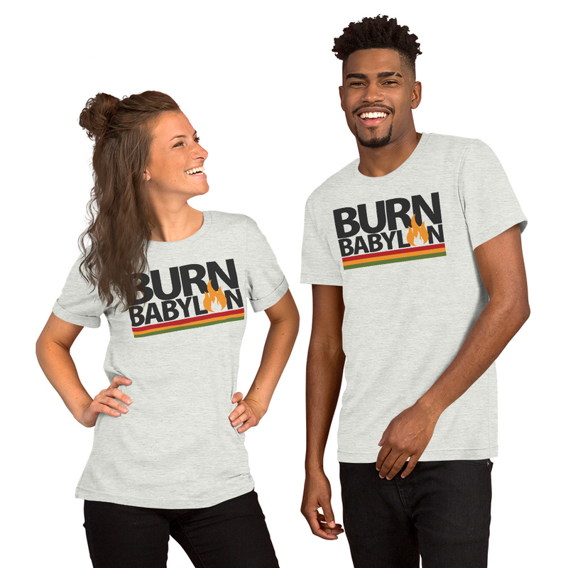 Burn Babylon Unisex t-shirt – S, Ash