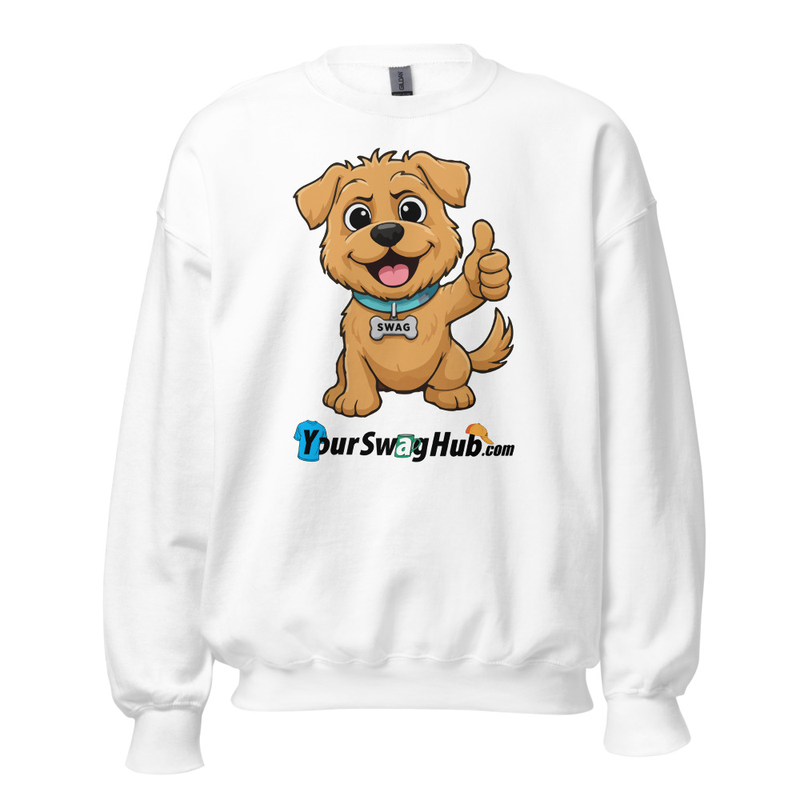 Swag | YourSwagHub.com Thumbs-up Unisex Sweatshirt – S, White