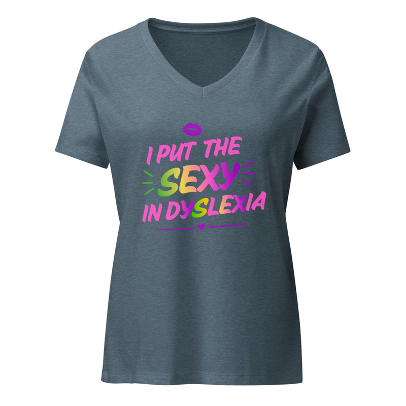 Women’s relaxed v-neck t-shirt – XL, Heather Slate
