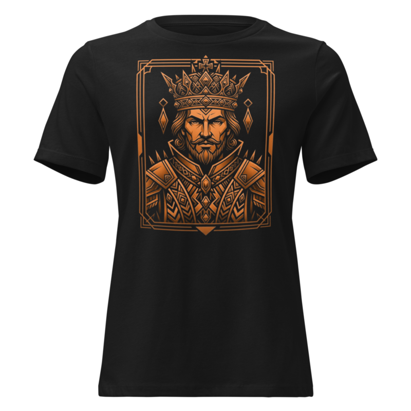 Uncle Benny ® Card King Geometric Crown Women Tee Neon Orange EST. 2020