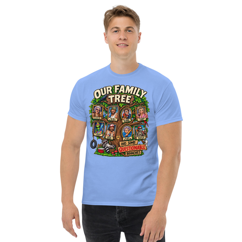 Questionable Family Tree - Unisex classic tee – 2XL, Carolina Blue