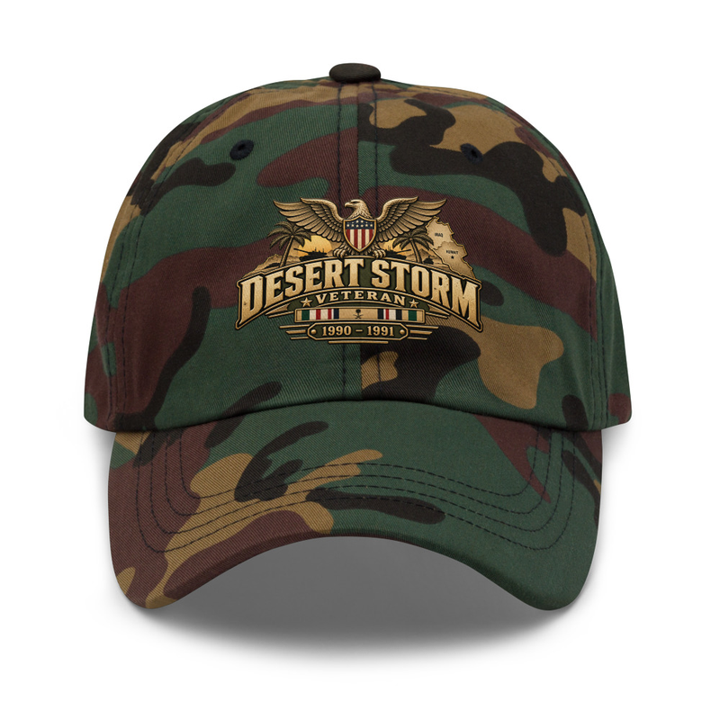 Desert Storm Veteran hat – One size, Green Camo