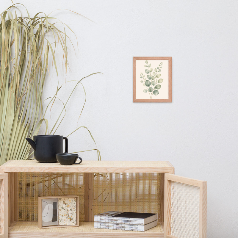 Eucalyptus Stem Framed Botanical Wall Art — Minimalist Watercolor — thumbnail 8