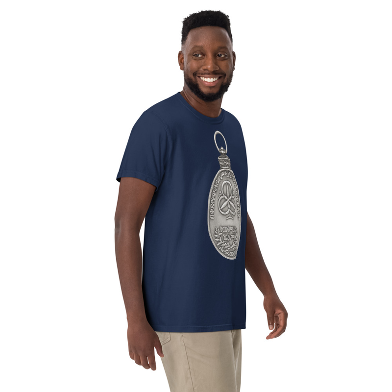 Unisex RTV-HC-0006 - Imperial Medal of Honour (Obverse) garment-dyed heavyweight t-shirt – L, True Navy