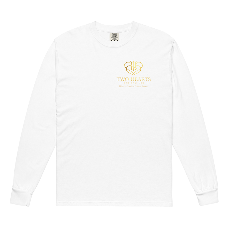 2 Hearts 1 Drummer Garment-Dyed Heavyweight Long-Sleeve Shirt