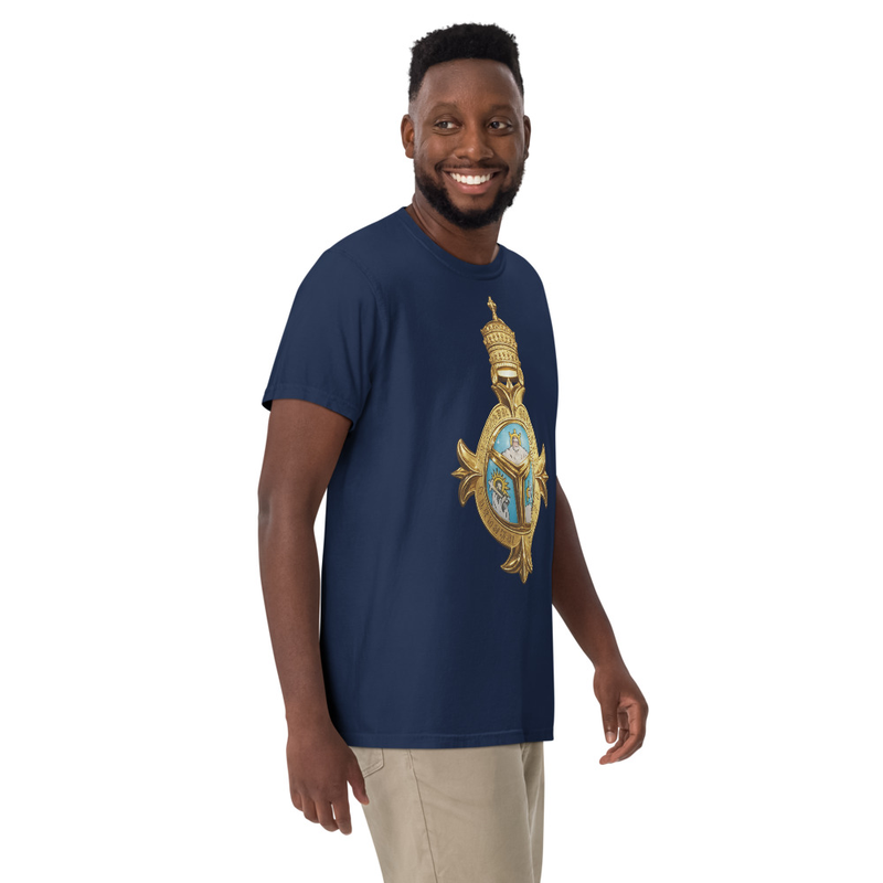 Unisex RTV-HC-0012 - Imperial Order of the Most Holy Trinity (Badge of the Order) garment-dyed heavyweight t-shirt – L, True Navy