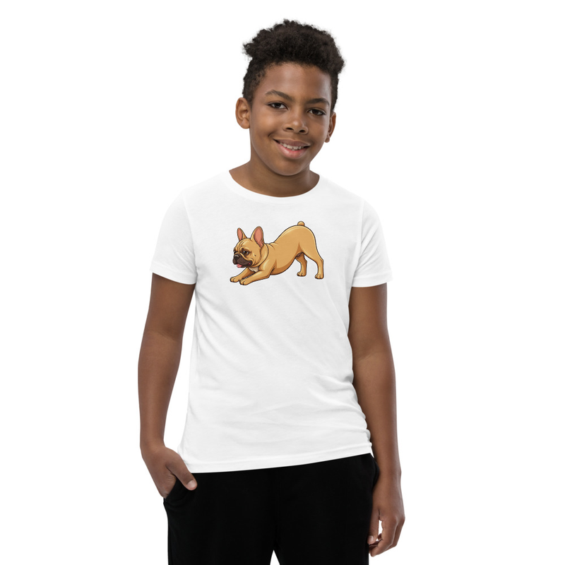 Downward Dog Frenchie Youth T-Shirt — French Bulldog