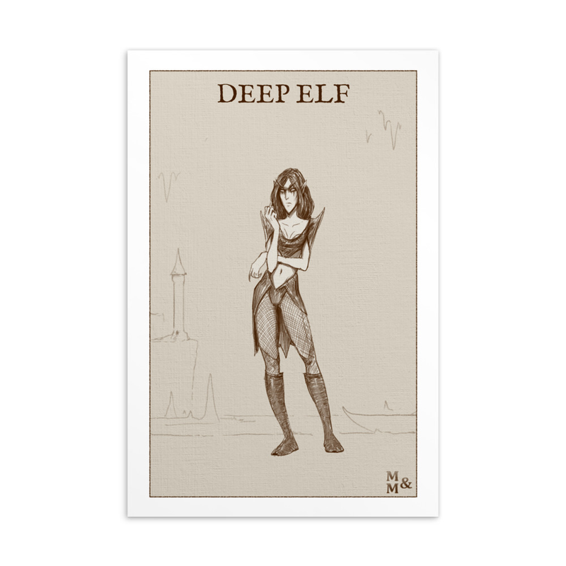 Illustrated Card: Deep Elf Female