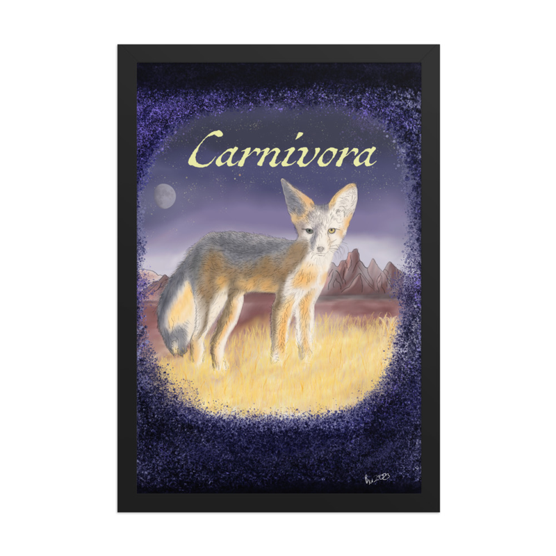 Carnivora (Kit Fox) - 12" x 18" Framed Print