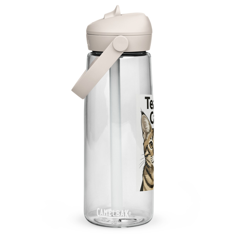 Flip straw water bottle