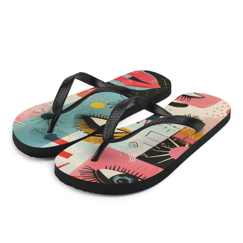 Retro Midcentury Flip-Flops House or Outdoor Slippers