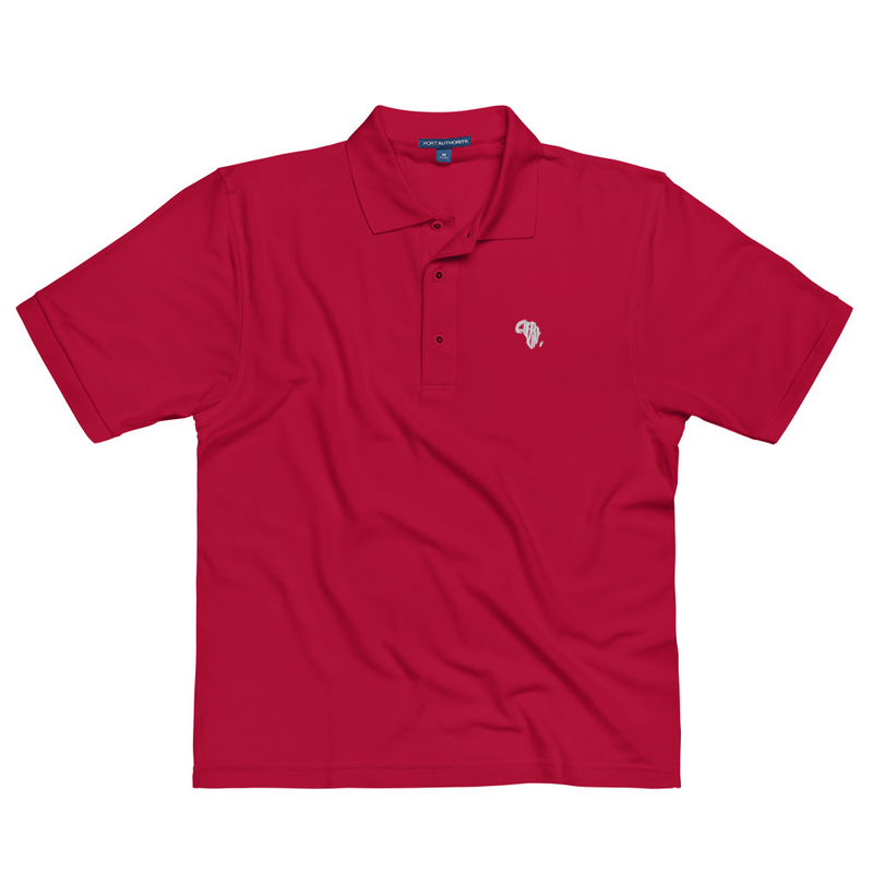 AfriKin White Men's Premium Polo