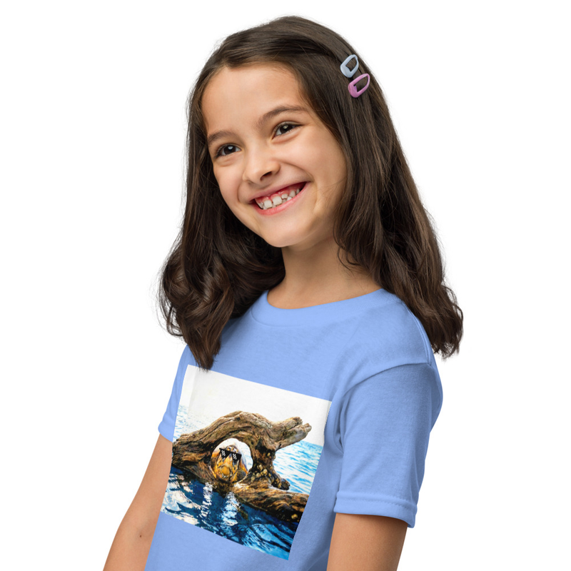 Here Now Youth Tee – XL, Carolina Blue