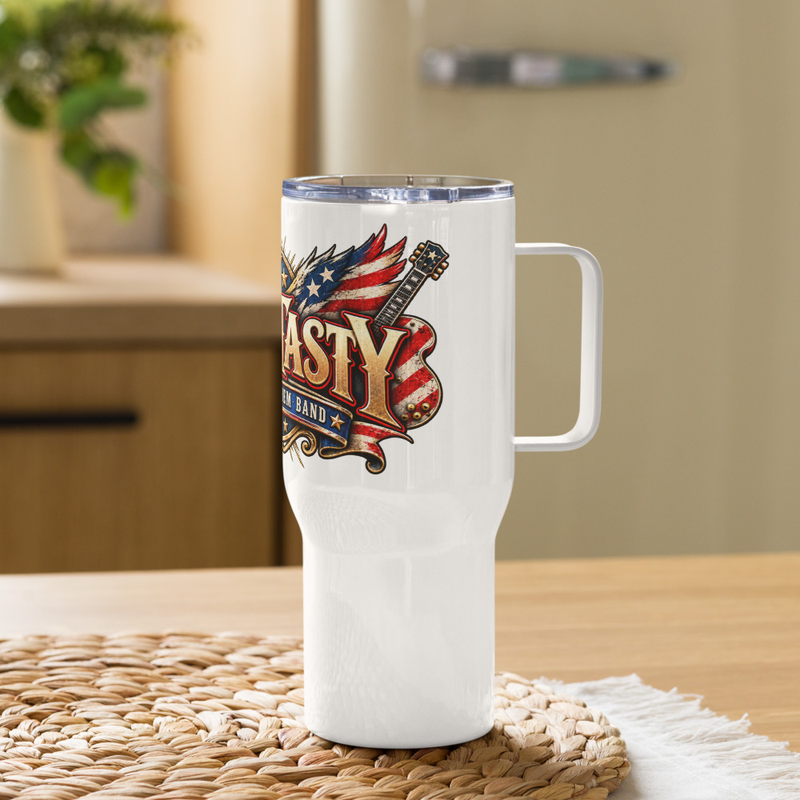Travel mug with a handle
