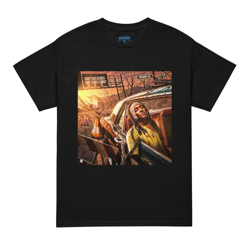 "Sometimes Heroes Have To Walk Away" T-Shirt – S, Black